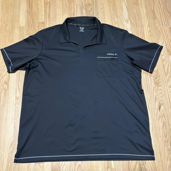 Adidas | Black Polo Golf Shirt  with Front Pocket - Picture 1 of 8
